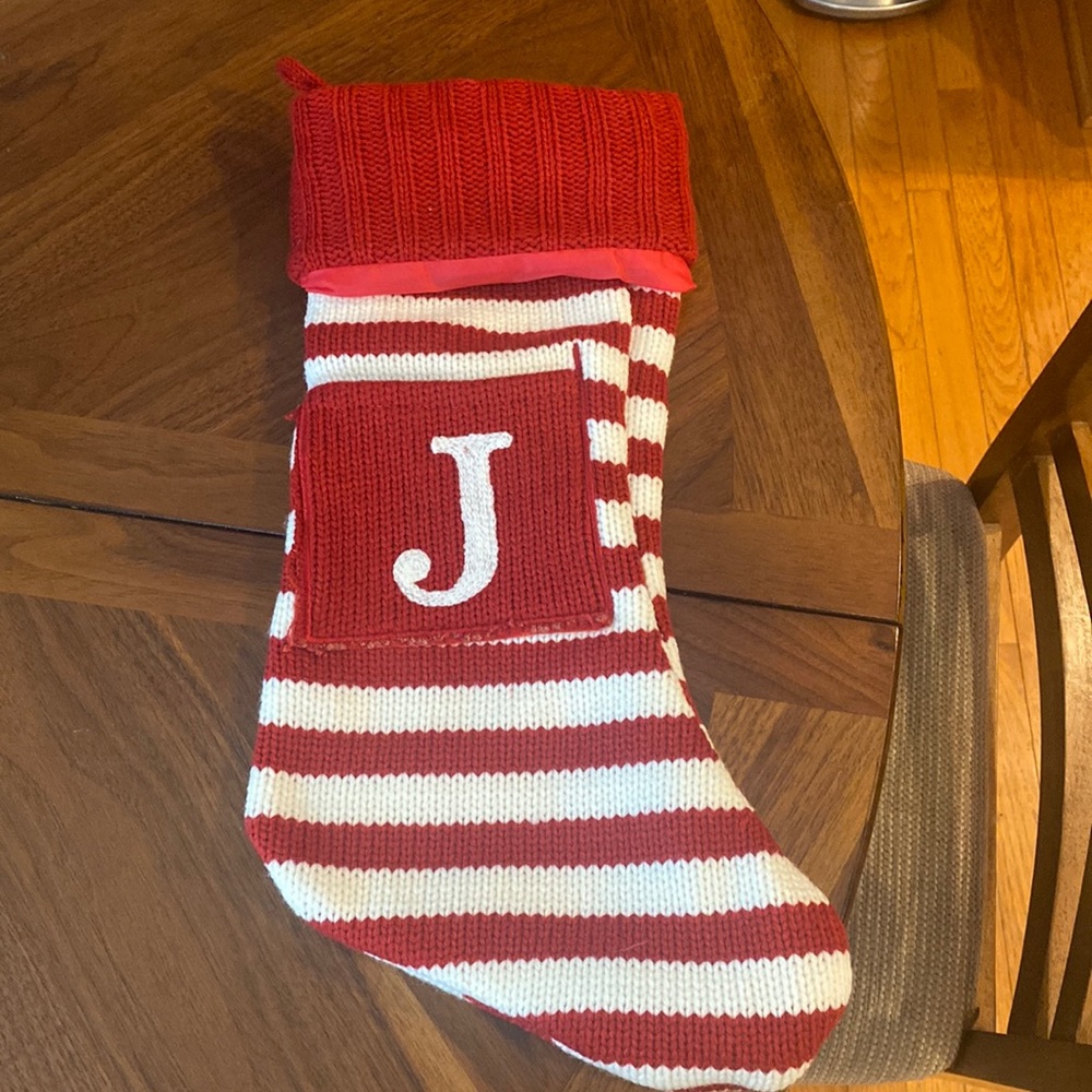 Stocking with J Initial